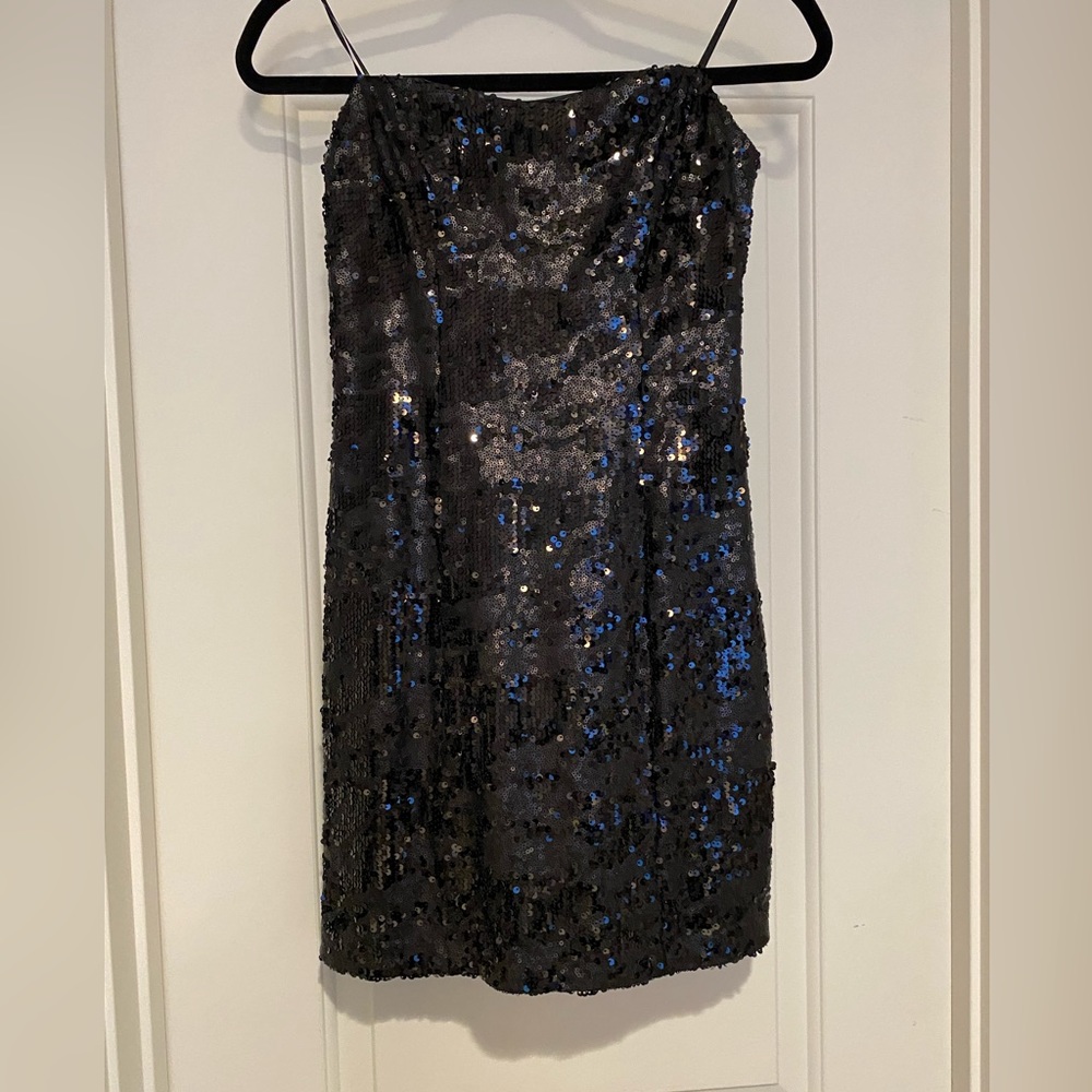 Strapless sequin dress